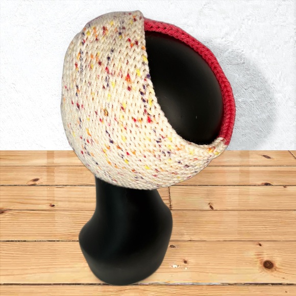 Handmade Knit Twist Ear Warmers Handcrafted Headband Hot Rose & Drizzle Me This - Picture 7 of 9